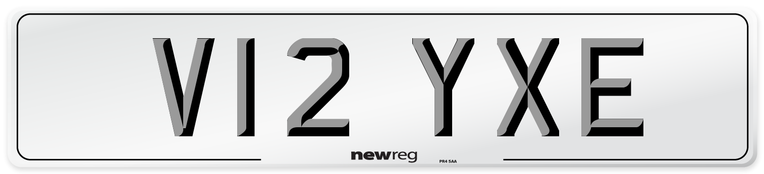 V12 YXE Number Plate from New Reg